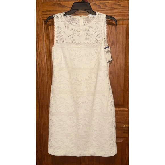 Lauren Ralph Lauren Dresses & Skirts - NWT Lauren Ralph Lauren Black Label 4 White Lace Sheath Dress Elegant old money